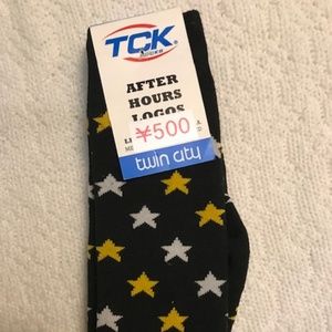 Black Socks with Yellow & White Stars